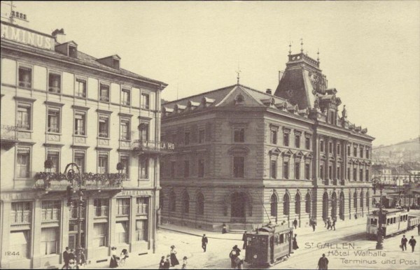 St. Gallen, Hotel Walhalla Terminus und Post, REPRODUKTION 1981 Vorderseite