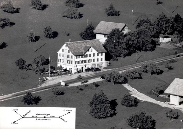 Gasthaus Frohe Aussicht, Gebertingen am Ricken SG  -  Flugaufnahmen Vorderseite