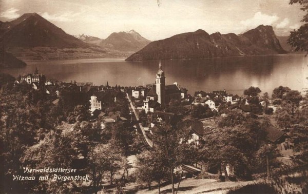 Vierwaldstättersee. Vitznau mit Bürgenstock Vorderseite