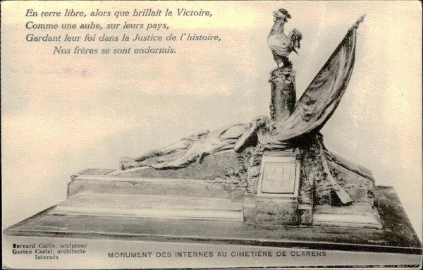 Clarens, Monument des Internés au cimetière Vorderseite