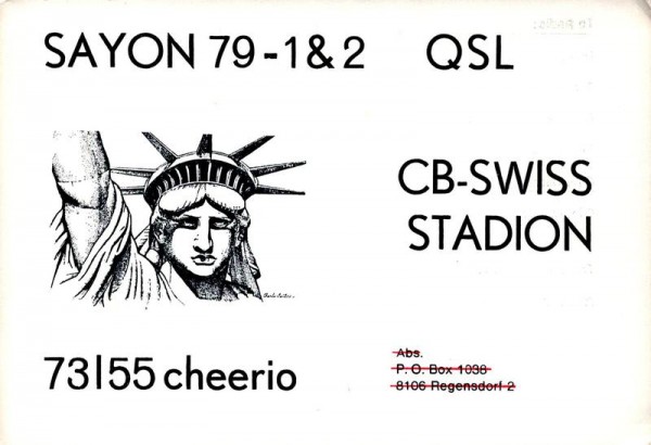 QSL- Karte, Sayon 79-1+2, Spreitenbach Vorderseite