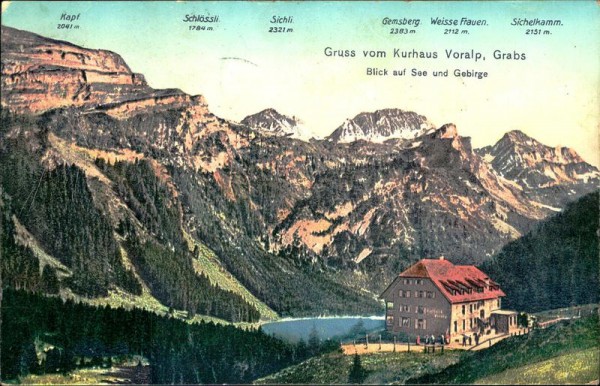 Gruss vom Kurhaus Voralp, Grabs Vorderseite