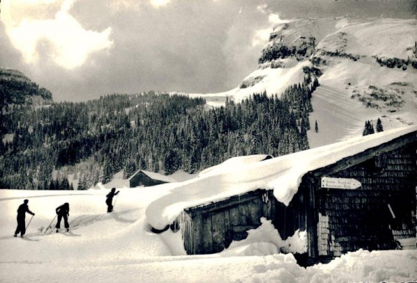 Skigebiet Unterwasser-Wildhaus. Iltios mit Käserruck Vorderseite