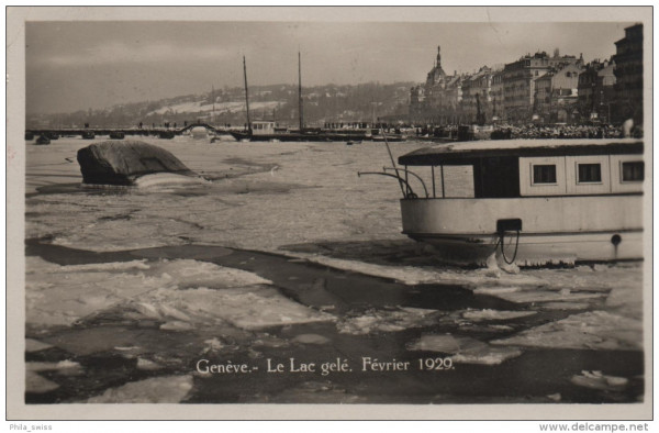Geneve - Genf - Le Lac gelé - Fevrier 1929