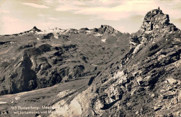 Flumserberg: Malchgenkamm mit Spitzmeilen und Magerrain. 1949 Vorderseite