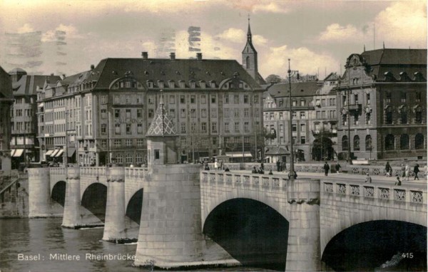 Basel - Mittlere Rheinbrücke Vorderseite