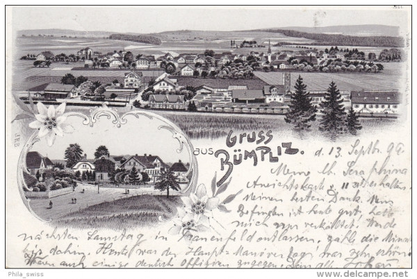 Bümpliz, Gruss aus - schwarz/weiss Litho