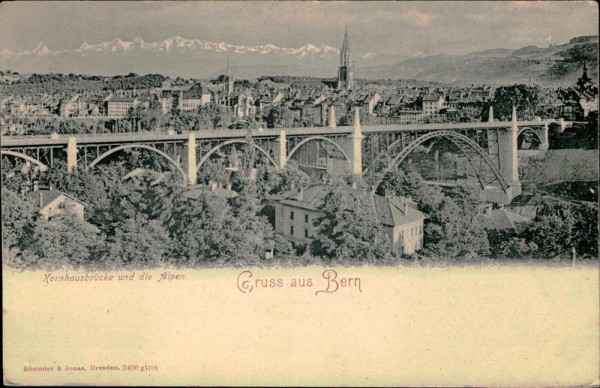 Kornhausbrücke und die Alpen - Gruss aus Bern Vorderseite