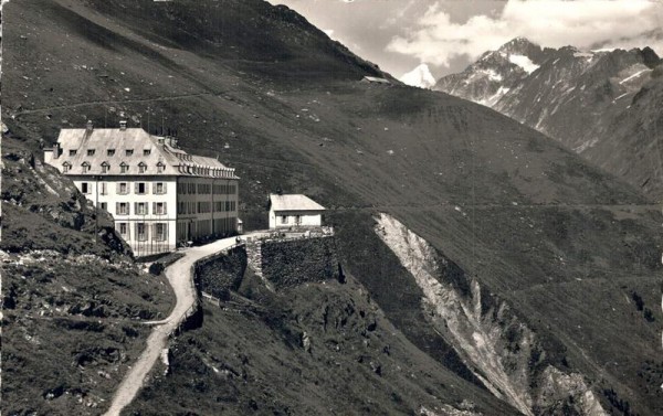Hotel Jungfrau am Eggishorn ob Fiesch. Oberaarhorn. 1945 Vorderseite