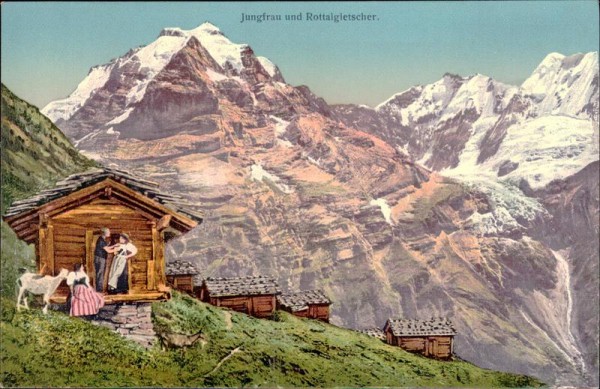 Jungfrau und Rottalgletscher Vorderseite