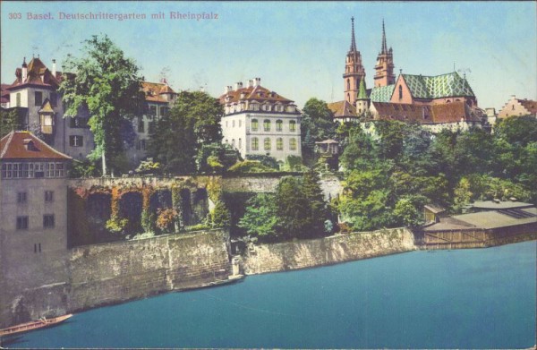 Basel, Deutschrittergarten mit Rheinpfalz