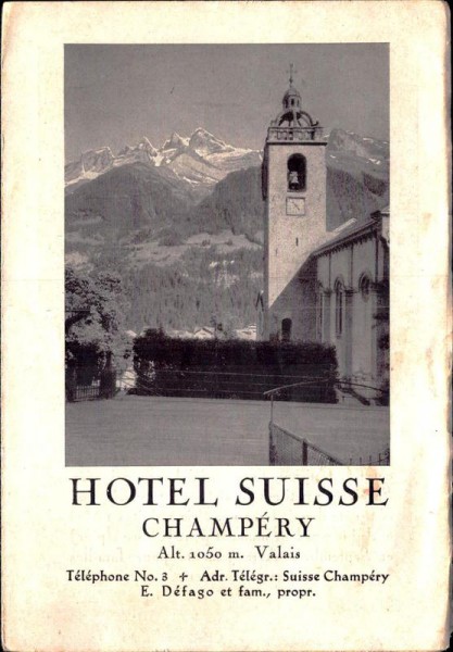 Hotel Suisse Champéry, HOTELPROSPEKT Vorderseite
