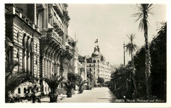 Luzern, Hotels National und Palace Vorderseite