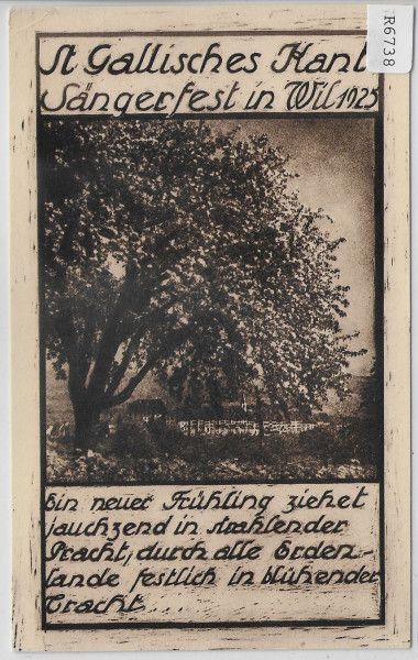 Wil St. Gallisches Kant. Sängerfest 1925 Offizielle Postkarte