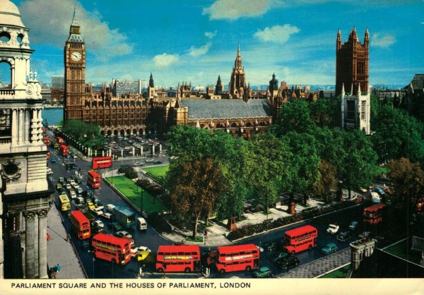 London, Parliament Square and the House of Parliament Vorderseite