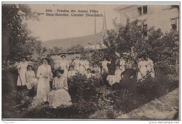 Cressier (Neuchatel) Pension des Jeunes Filles - Mme Blanc-Beurnier - animée