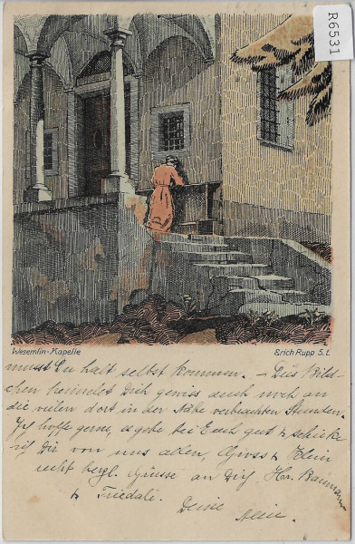 Luzern - Wesemlin-Kapelle - Erich Rupp Künstlerkarte Kantonsschule