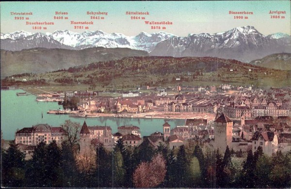 Luzern und die Alpen Vorderseite
