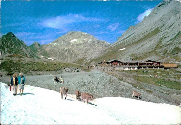 Berghaus Strelapass, Blick auf Weissfluh Vorderseite