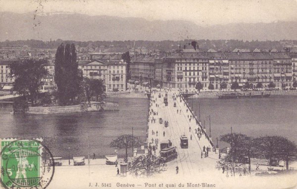 Genève - Pont et quai du Mont-Blanc