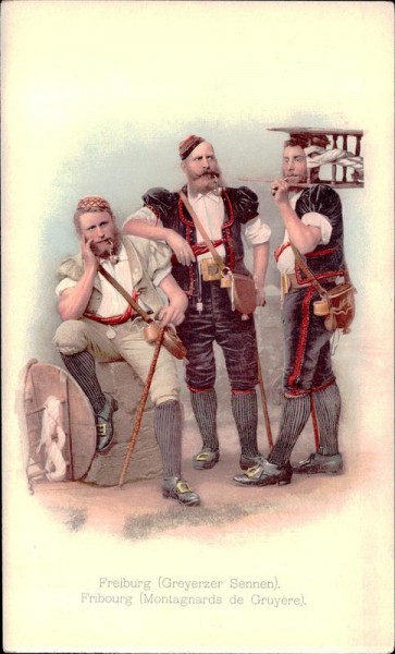 Freiburg, Greyerzer Sennen, Tracht Vorderseite