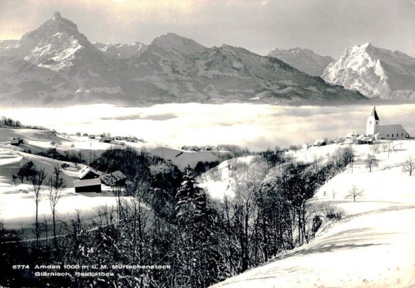 Amden. Mürtschenstock, Glärnisch, Rautispitze Vorderseite