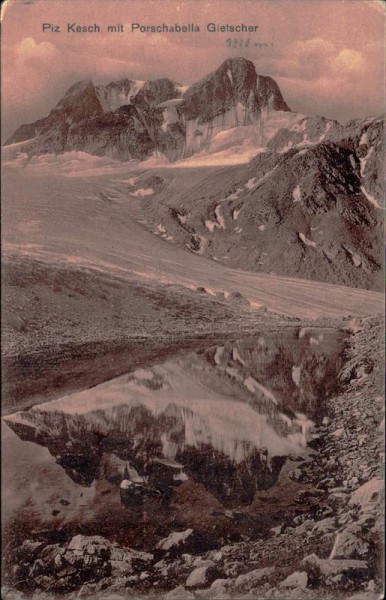 Piz Kesch mit Porschabella Gletscher Vorderseite