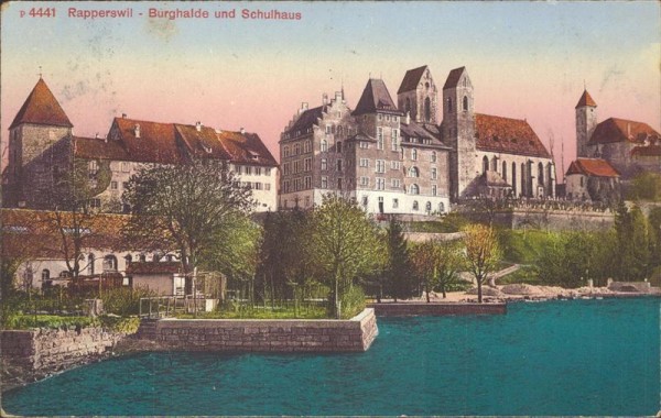 Rapperswil - Burghalde und Schulhaus Vorderseite