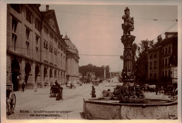 Kindlifresserbrunnen mit Kornhausplatz, Bern