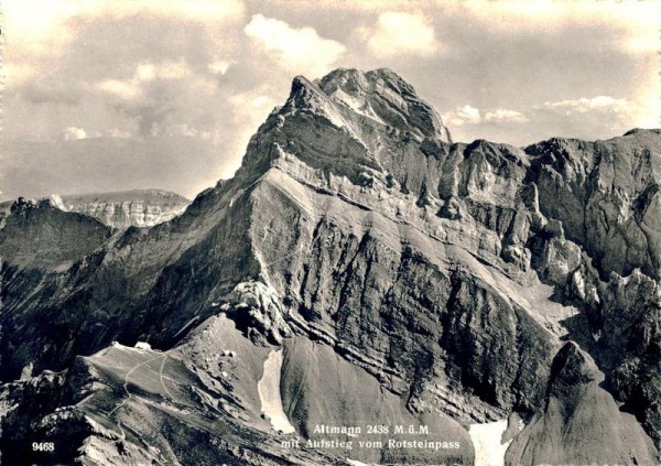 Altmann mit Aufstieg von Rotsteinpass Vorderseite