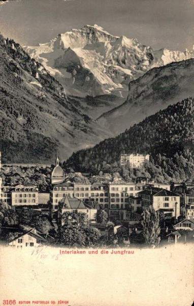 Interlaken und die Jungfrau. 1905 Vorderseite
