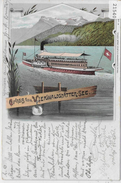 Gruss vom Vierwaldstättersee - Litho 1898