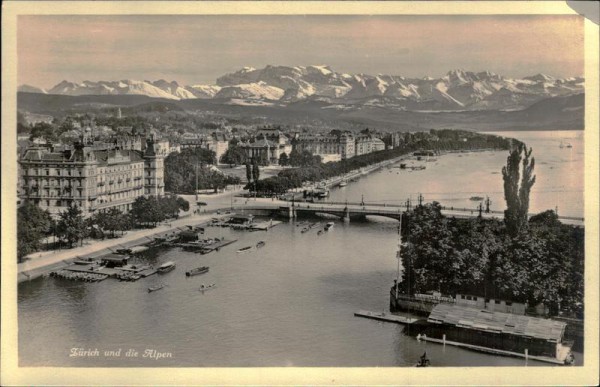 Zürich und die Alpen Vorderseite
