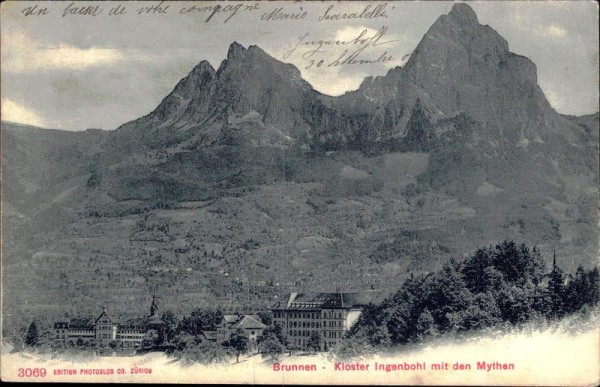 Brunnen - Kloster Ingenbohl mit den Mythen Vorderseite