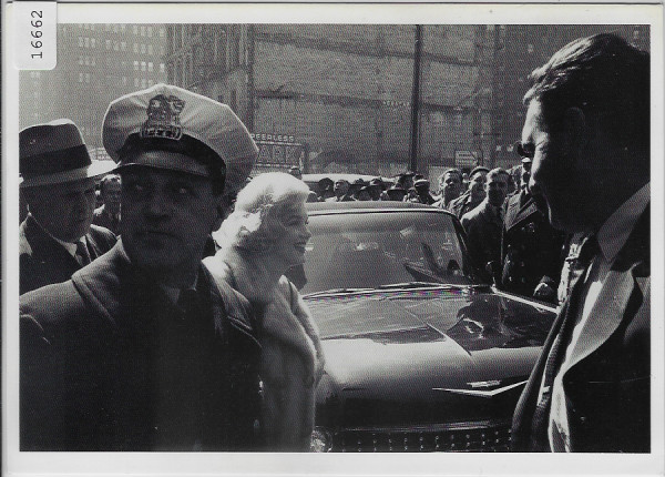 Marilyn Monroe besieged by fans during promotional tour for "Some Like Hot" Chicago 1959