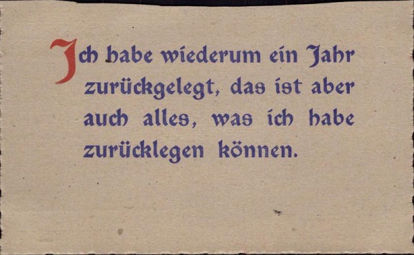 Ich habe wiederum... Vorderseite