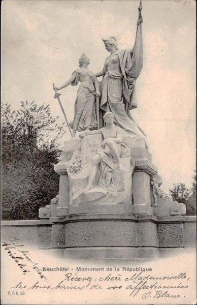 Neuchâtel, Monument de la République Vorderseite