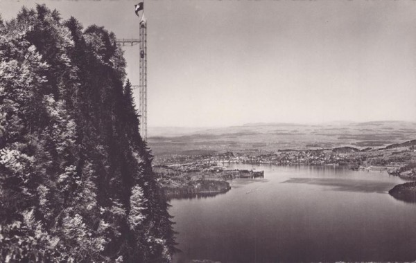 Bürgenstock Aufzug Hammetschwand mit Blick auf Luzern Vorderseite