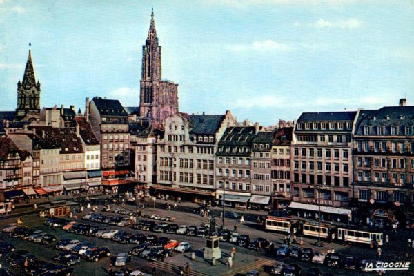 Strasbourg, Place Kléber et Cathédrale Vorderseite