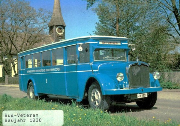 Bus - Veteran der Verkehrsbetriebe Zürich Jg. 1930 Vorderseite