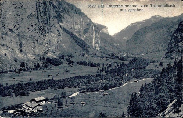 Das Lauterbrunnental vom Trümmelbach aus gesehen Vorderseite