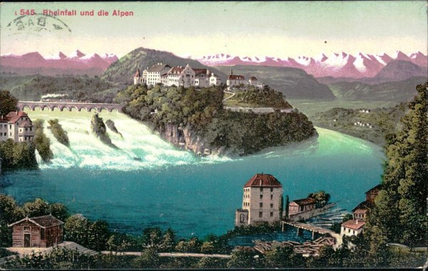 Rheinfall und die Alpen Vorderseite