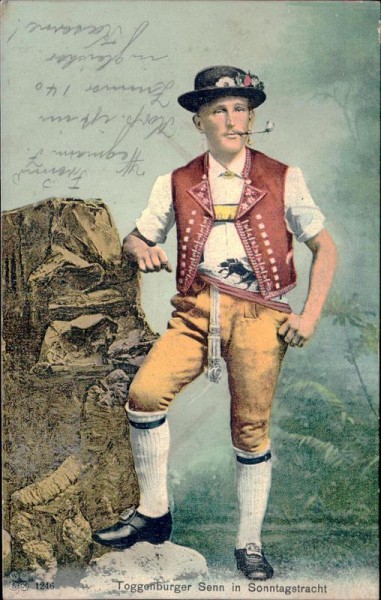 Toggenburger Senn in Sonntagstracht Vorderseite