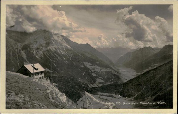 Alp Grüm - Blick ins Puschlav Vorderseite