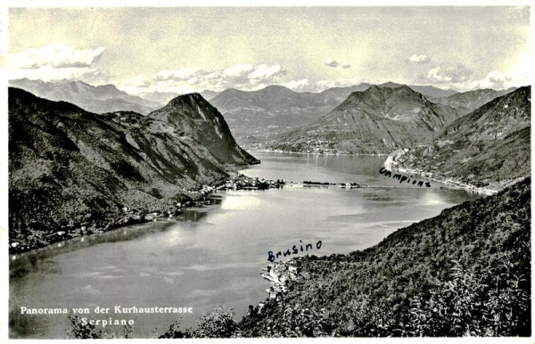 Panorama von der Kurhausstrasse Serpiano Vorderseite