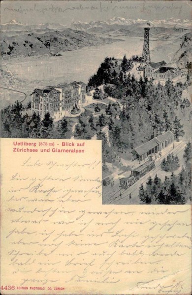 Uetliberg - Blick auf Zürichsee und Glarneralpen Vorderseite