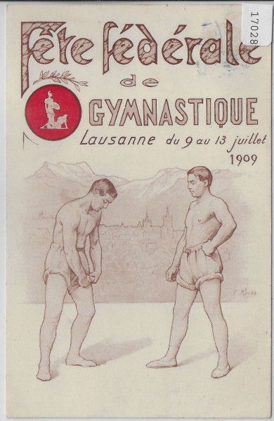 Fete federale de Gymnastique 1909 - Stempel Cachet Officiel Fete Federale 12.VII.09