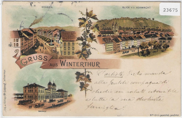 Gruss aus Winterthur - Litho 1897!!!