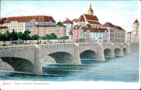 Basel. Neue mittlere Rheinbrücke Vorderseite