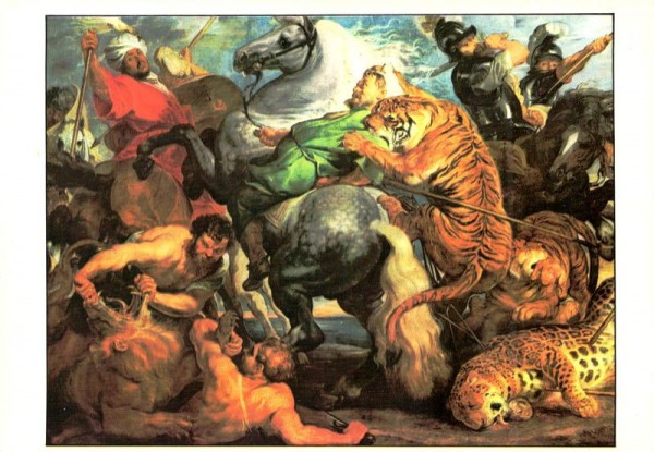 Löwen- und Tigerjagd, Rubens Vorderseite